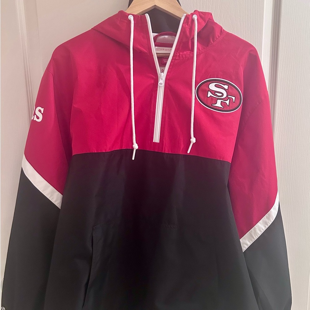 49er Mitchell & Ness Red and Black Lightweight Jacket